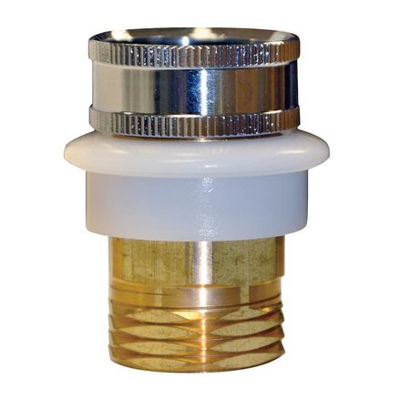 DANCO Hose Adapter, 34 x 34 in, GHTM x GHTF, Brass, Chrome Plated 10518